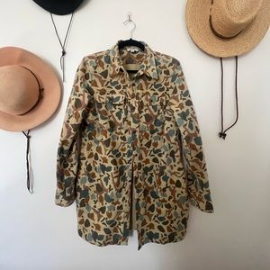 LL Bean Signature Chamois Camo Shirt Dress Medium